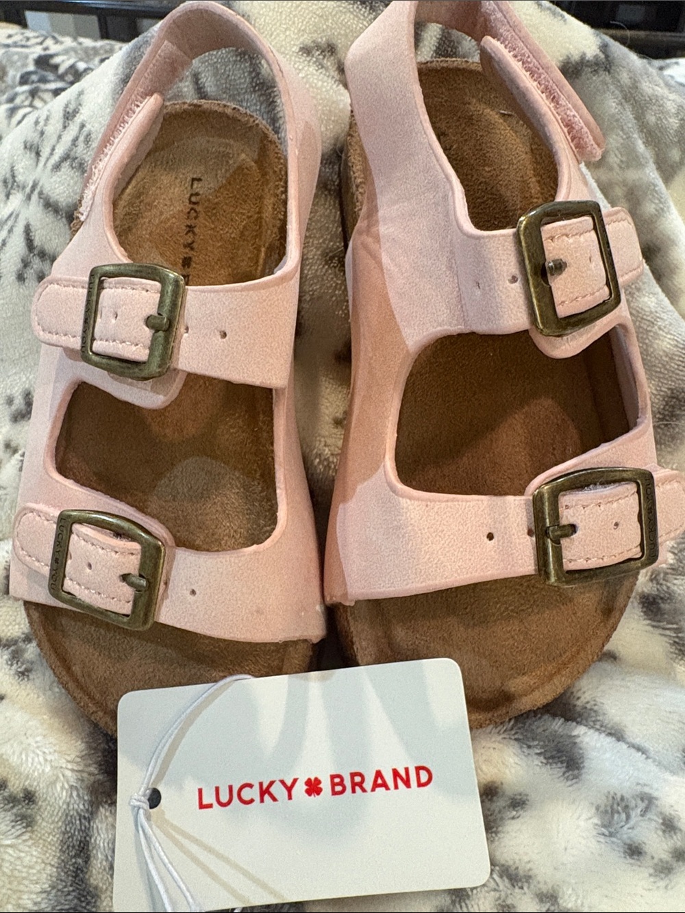 Lucky Brand Kids Pale Pink Double-Buckle Sandals